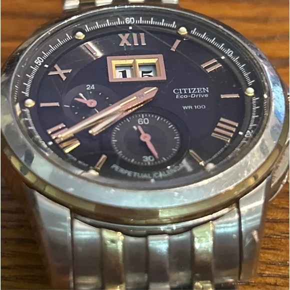 Men's Citizen Eco-Drive Watch One Size Silver Gold - Picture 2 of 4